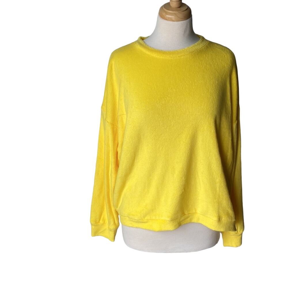 Mikoh Kimo 2 Crewneck Terry Cloth Sweatshirt In Starfruit Size 2/ Medium View 2